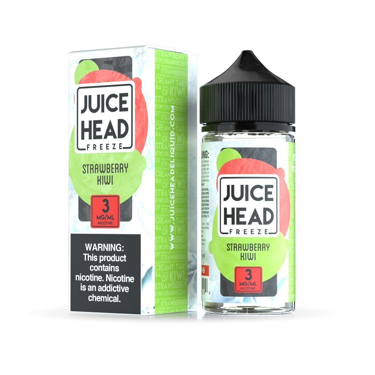 Strawberry Kiwi Freeze by Juice Head Series E-Liquid 100mL (Freebase) with packaging