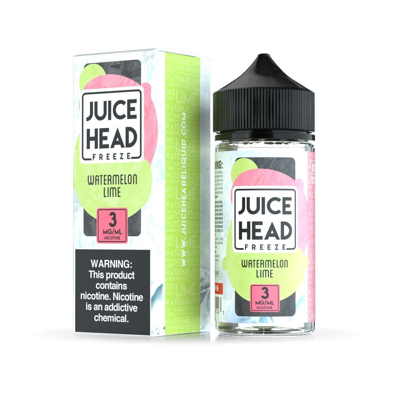 Watermelon Lime Freeze by Juice Head Series E-Liquid 100mL (Freebase) with packaging