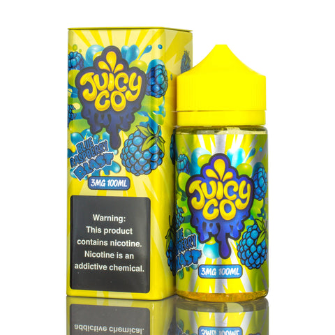 Juicy Co | Blue Raspberry Blast eLiquid 100mL with packaging