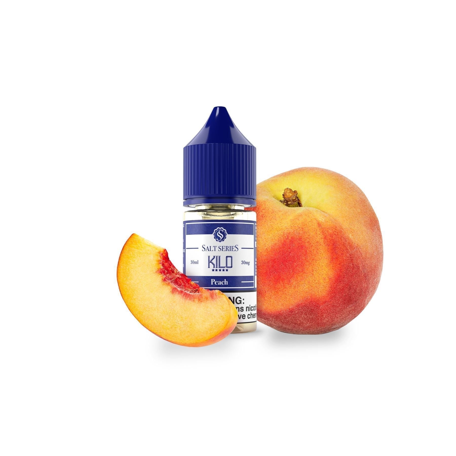 KILO SALT SERIES | Peach 30ML eLiquid bottke with background