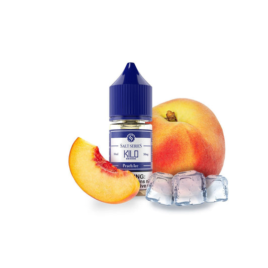 KILO SALT SERIES | Peach Ice 30ML eLiquid bottle with background