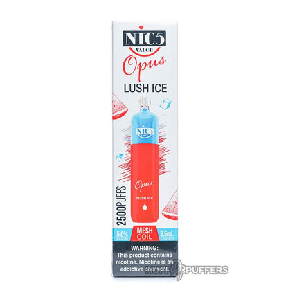 Nic5 Disposable | 2500 Puffs | 6.5mL lush ice packaging