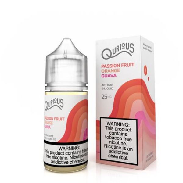 Passion Fruit Orange Guava by Qurious Synthetic Salt 30ml with Packaging