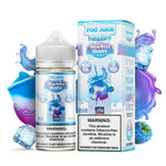 Blue Razz Slushy Freeze by Pod Juice TFN Series 100mL with packaging and background 