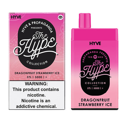 Hype Disposable | 5000 Puffs | 12mL | 5% Dragonfruit Strawberry Ice with Packaging