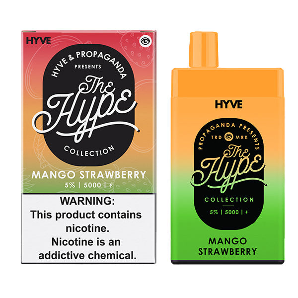 Hype Disposable | 5000 Puffs | 12mL | 5% Mango Strawberry with Packaging