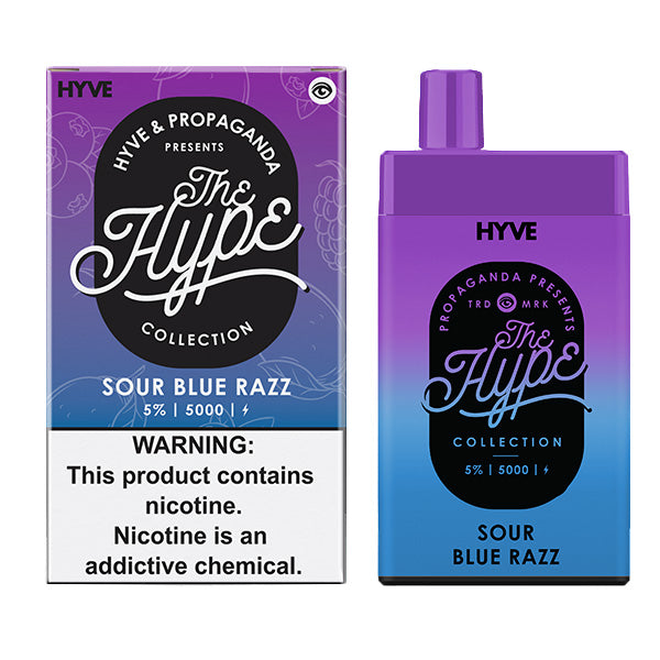 Hype Disposable | 5000 Puffs | 12mL | 5% Sour Blue Razz with Packaging