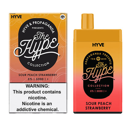 Hype Disposable | 5000 Puffs | 12mL | 5% Sour Peach Strawberry With Packaging