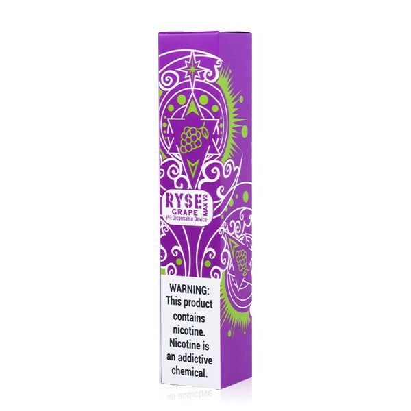 Ryse Max V2 Disposable E-Cigs Grape with Packaging