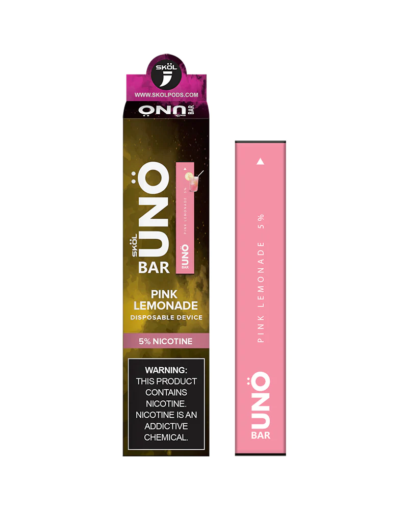 SKOL | UNO Bar Disposable 5% Nicotine Pink Lemonade with Packaging