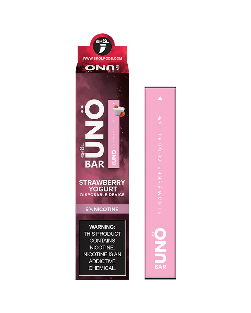 SKOL | UNO Bar Disposable 5% Nicotine Strawberry Yogurt with Packaging