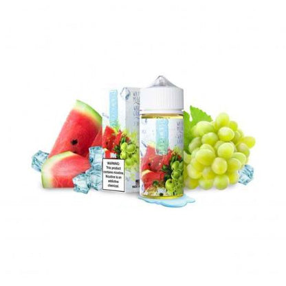 Frozen Sparkling Summer Rush (Watermelon White Grape Ice) by Skwezed 100ml with packaging and background