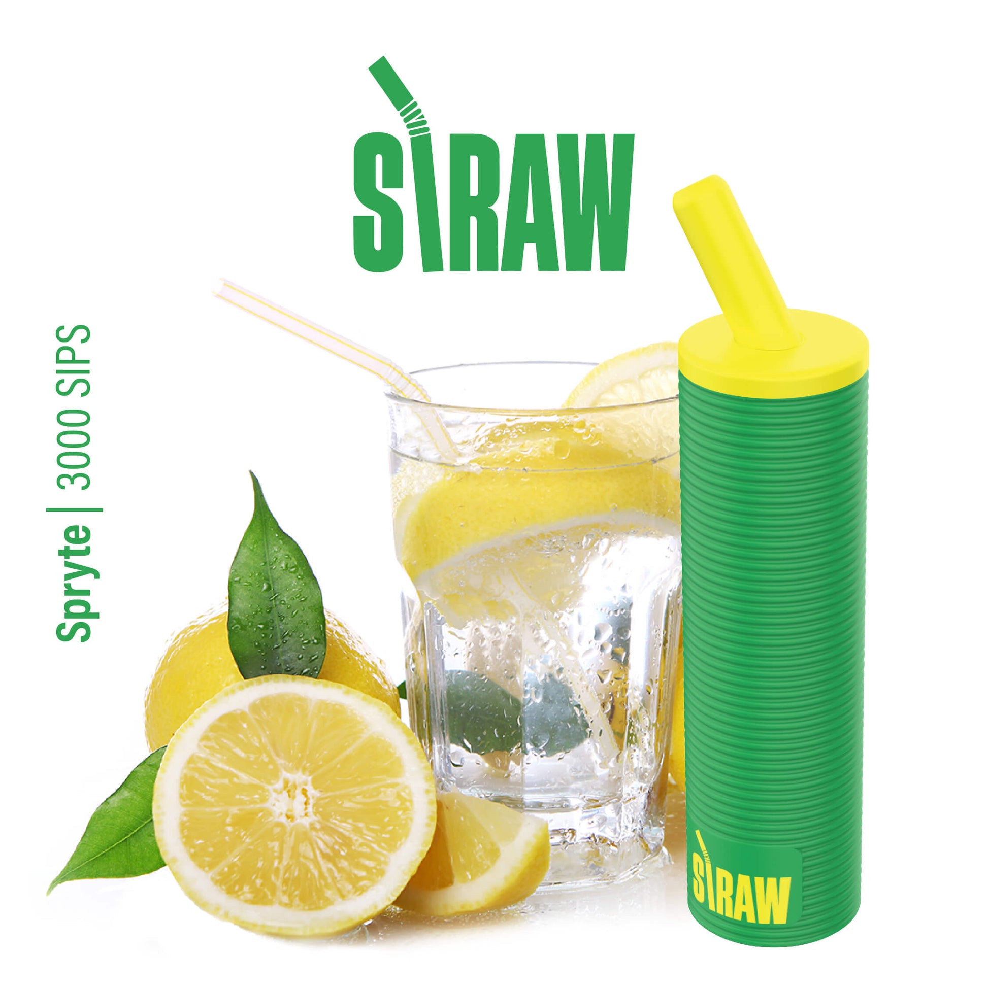 Straw Vape Disposable | 3000 Puffs | 8mL spryte with background