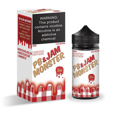 Strawberry PB&J by Jam Monster Series 100mL with packaging