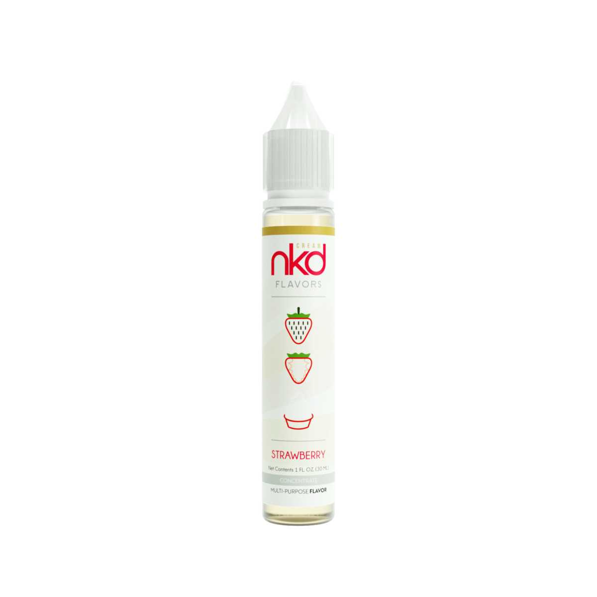 NKD Flavor Concentrate 30mL Strawberry Cream Bottle