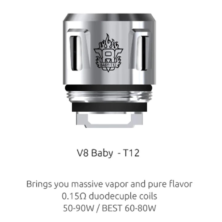 SMOK V8 Baby Prince Coils (Pack of 5) V8 Baby - T12 0.15ohm Duodecuple Coils