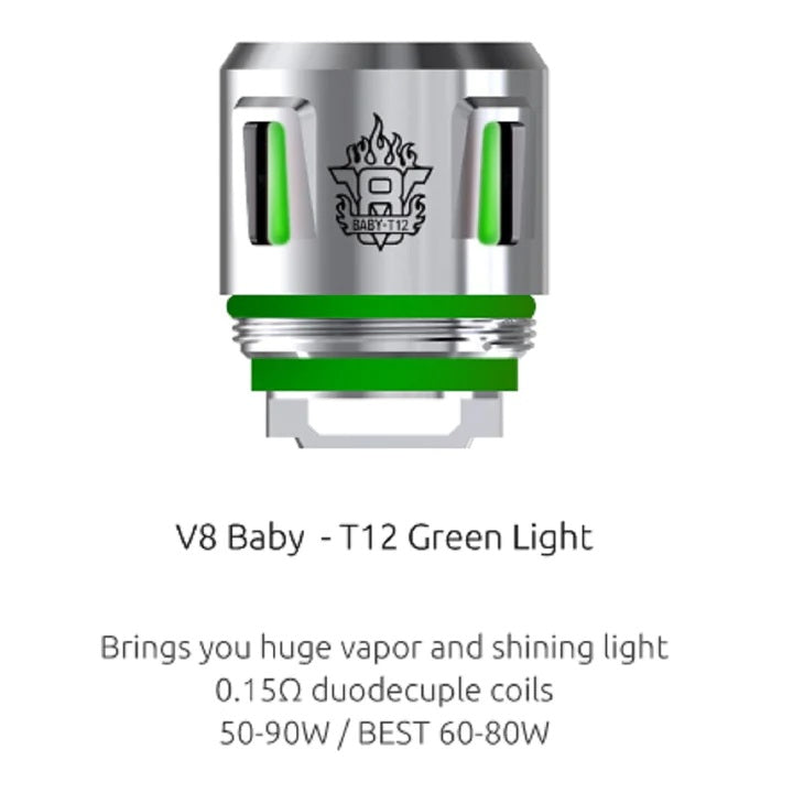 SMOK V8 Baby Prince Coils (Pack of 5) Baby T12 Light Green