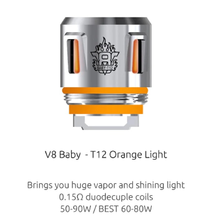 SMOK V8 Baby Prince Coils (Pack of 5) Baby T12 Light Orange