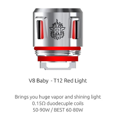 SMOK V8 Baby Prince Coils (Pack of 5) Baby T12 Light Red