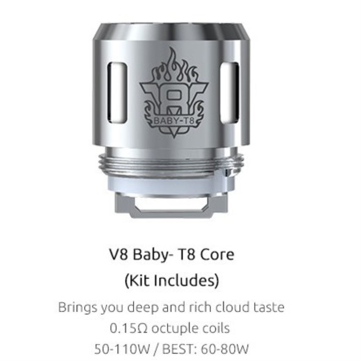 SMOK V8 Baby Prince Coils (Pack of 5) Baby V8 - T8 Core 0.15 ohm Octuple Coils