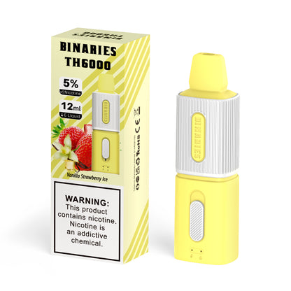 Binaries Cabin Disposable TH | 6000 Puffs | 12mL | 50mg Vanilla Strawberry Ice with Packaging