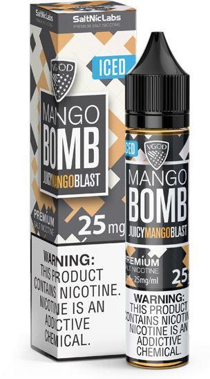 Iced Mango Bomb by VGOD Salt 30mL with packaging