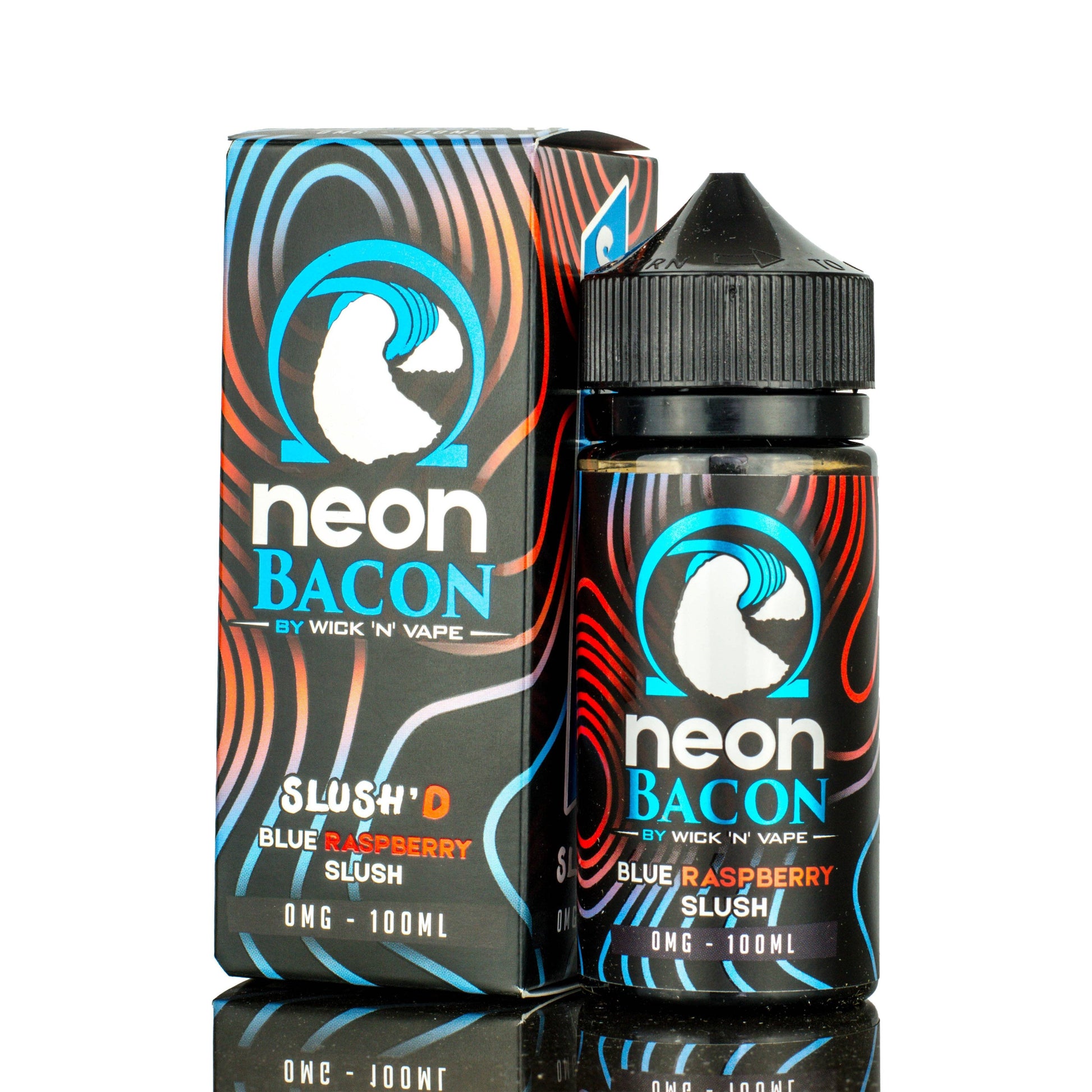 WICK N VAPE | Neon Bacon Blue SLUSH'D eLiquid 100mL with packaging