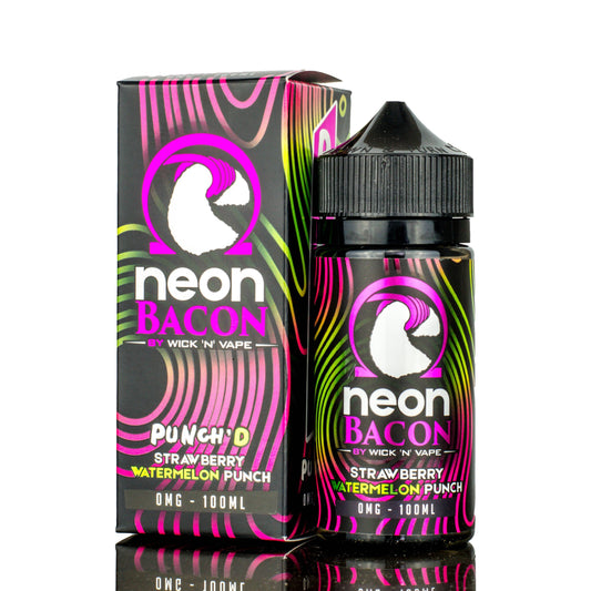 WICK N VAPE | Neon Bacon Pink PUNCH'D eLiquid  with packaging