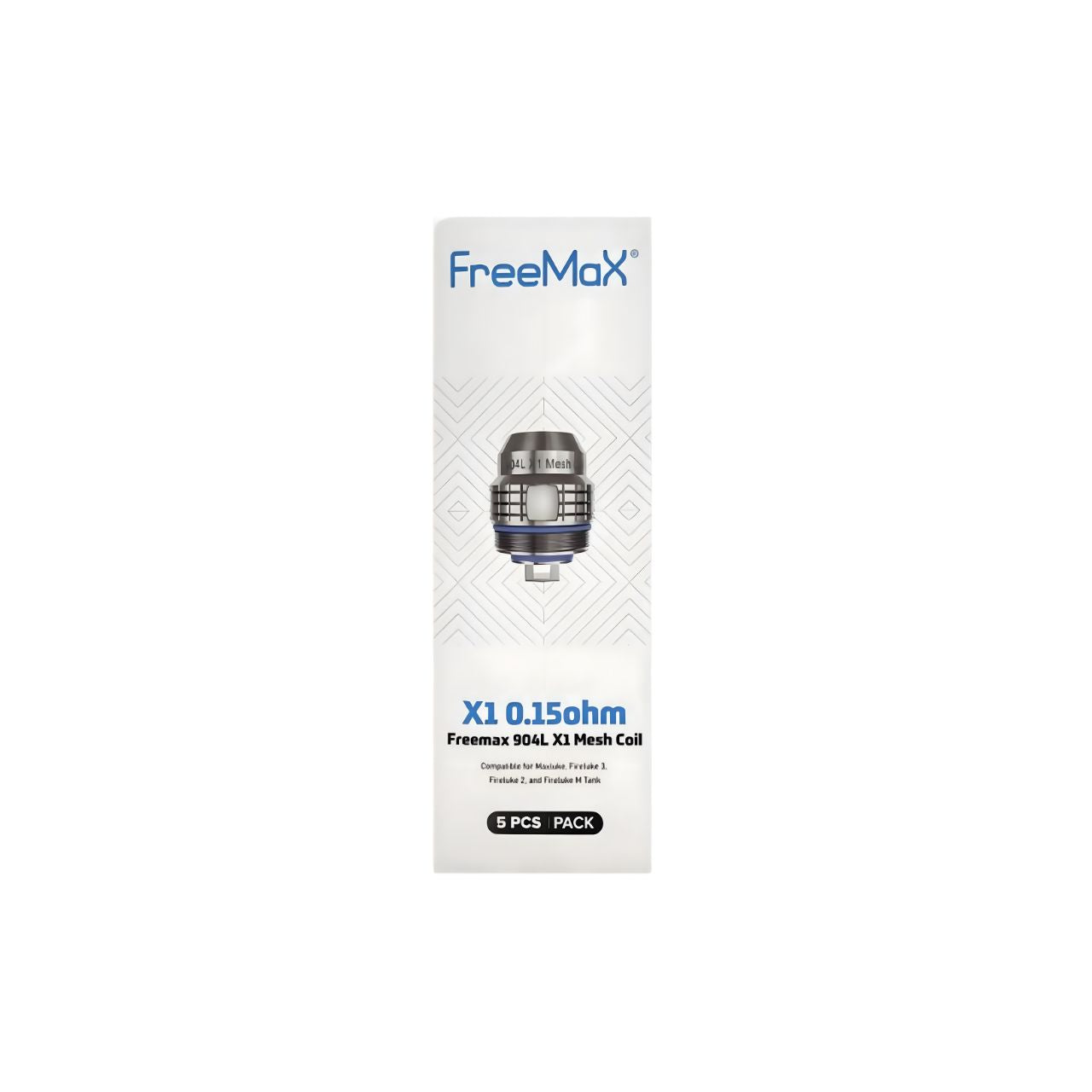 FreeMaX Maxluke 904L X Replacement Coils (5-Pack) X1 Mesh 0.15ohm 5 Pack with Packaging