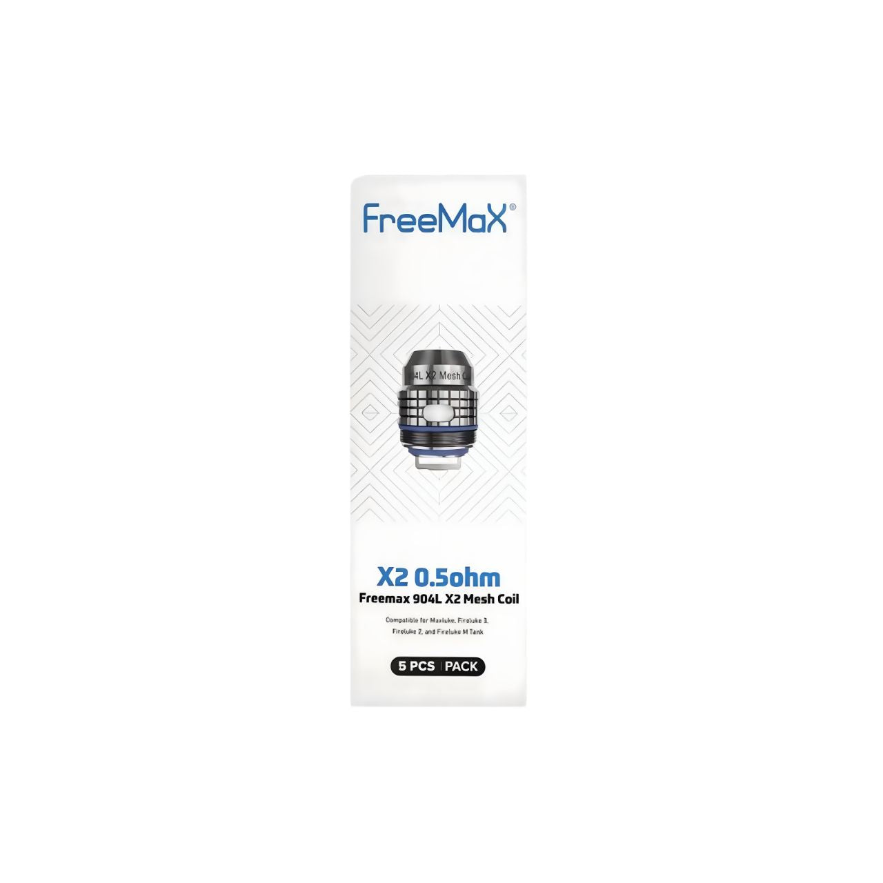 FreeMaX Maxluke 904L X Replacement Coils (5-Pack) X2 Mesh 0.5ohm 5 Pack with Packaging